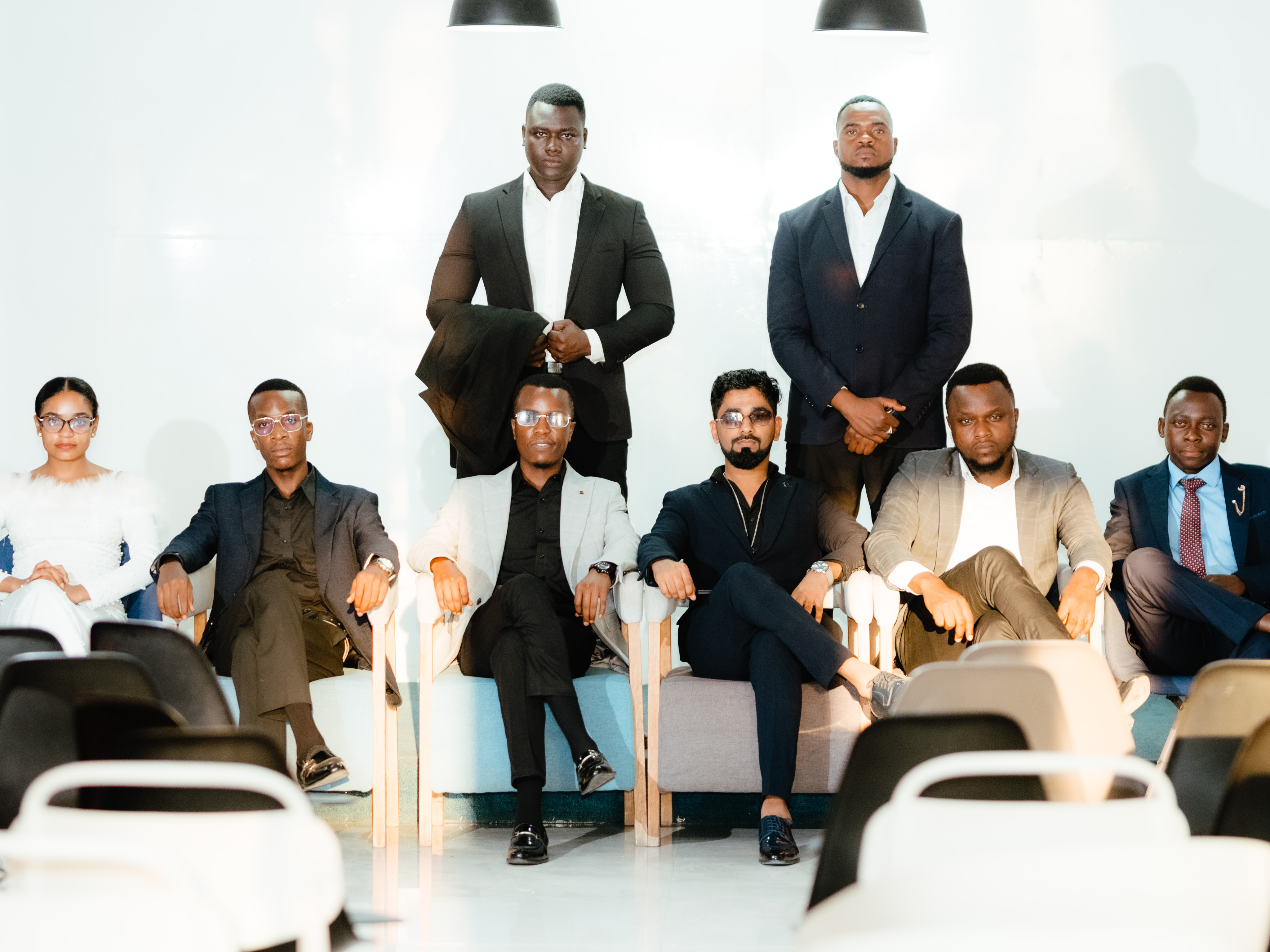 Team analyzing charts